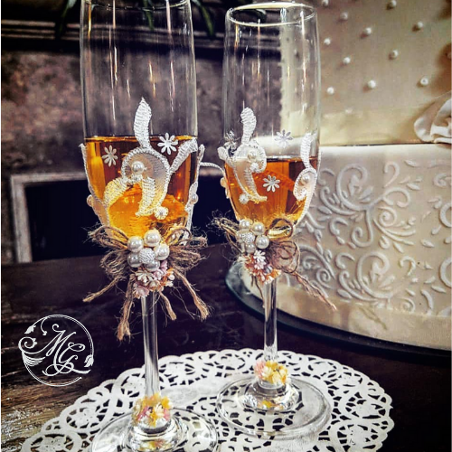 Copas de brindis para bodas (decoración + copas incluídas)